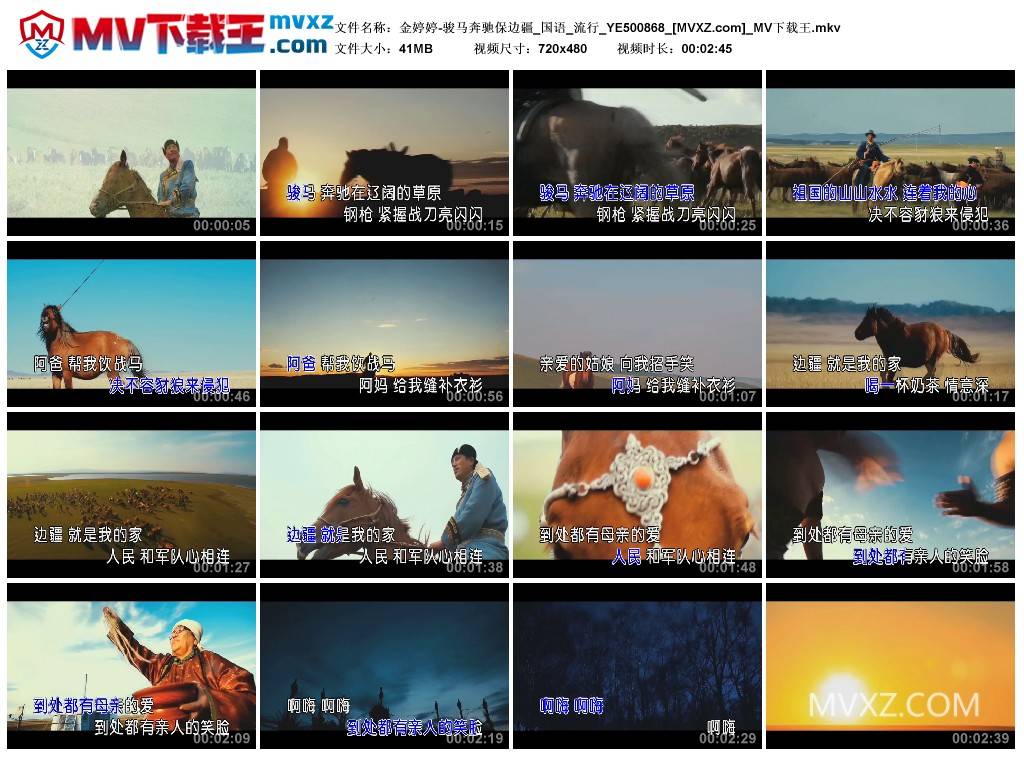 金婷婷-骏马奔驰保边疆_国语_流行_YE500868